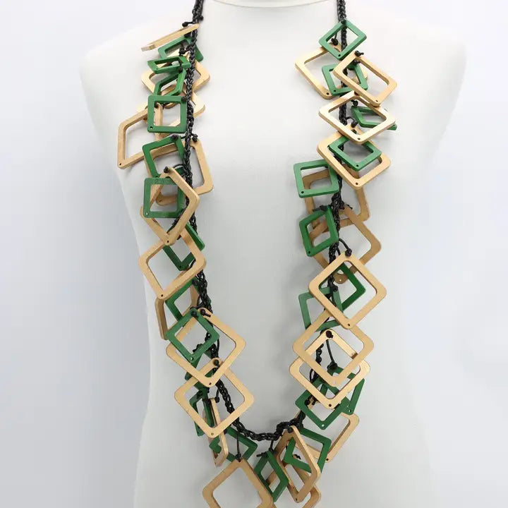 Geometric Necklace - Duo - Long (Jianhan London)