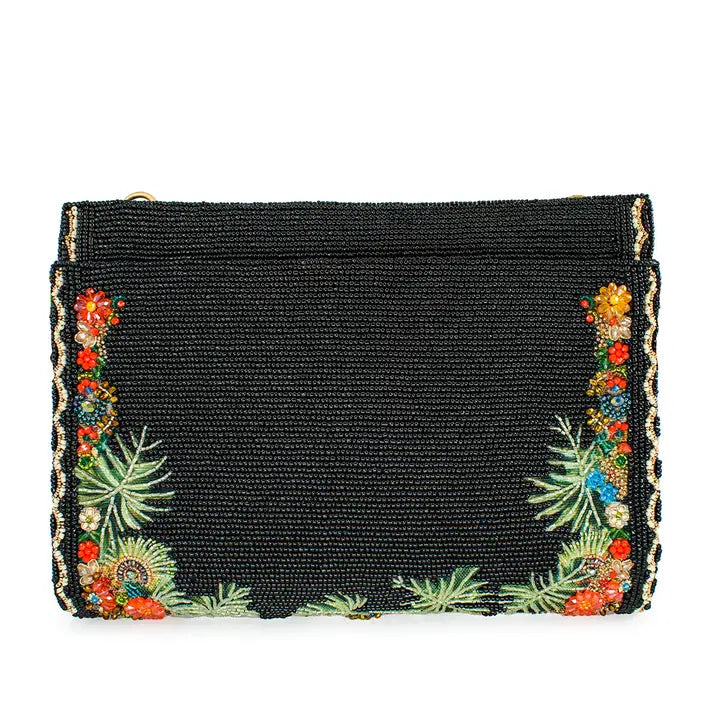 Wild Kingdom Elephant Embroided and Beaded Crossbody Handbag