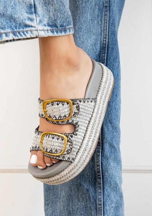 CLARA WEDGES WITH ADJUSTABLE STRAPS, Round toe
